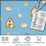 Cute Baby Chickens Blue Background Seamless Pattern Digital Print Fabric by the Metre UK Sewing Quilting Textile