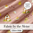 Cute Cartoon Chickens Farmhouse Pattern Soft Beige Background Seamless Digital Print Fabric by the Metre UK Sewing Quilting Textile