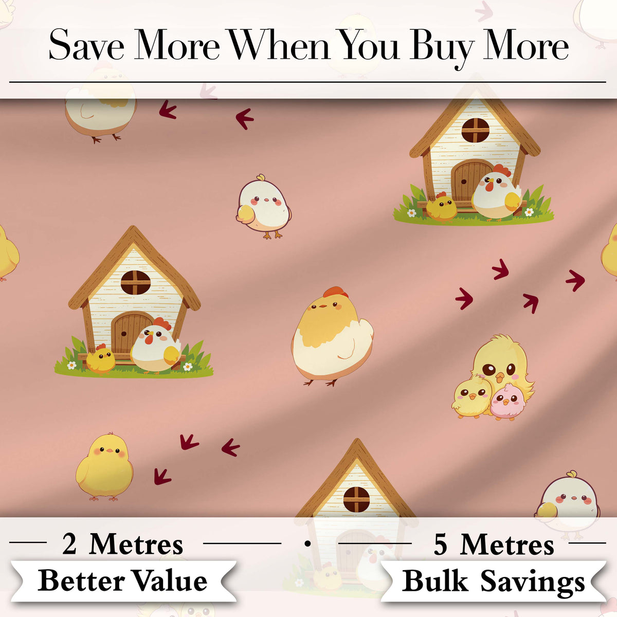 Cute Cartoon Chickens Farmhouse Pattern Soft Beige Background Seamless Digital Print Fabric by the Metre UK Sewing Quilting Textile