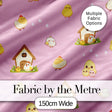 Cute Cartoon Chickens Farmhouse Pattern Rose Pink Background Seamless Digital Print Fabric by the Metre UK Sewing Quilting Textile