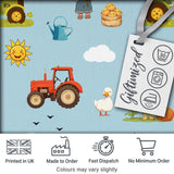Cute Farm Tractor Farmer Duck Sun Cloud Seamless Pattern Digital Print Fabric by the Metre UK Sewing Quilting Textile