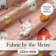 Cute Baby Goat Barn Hay Milk Chick Farm Peach Seamless Pattern Digital Print Fabric by the Metre UK Sewing Quilting Textile