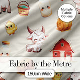 Cute Baby Goat Barn Hay Milk Chick Farm Cream Seamless Pattern Digital Print Fabric by the Metre UK Sewing Quilting Textile