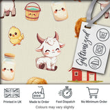 Cute Baby Goat Barn Hay Milk Chick Farm Cream Seamless Pattern Digital Print Fabric by the Metre UK Sewing Quilting Textile