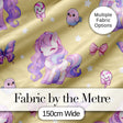 Cute Unicorn Pastel Stars Birds Bows Candy Yellow Seamless Pattern Digital Print Fabric by the Metre UK Sewing Quilting Textile
