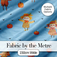Cute Autumn Scarecrow Pumpkins Birds Sky Seamless Pattern Digital Print Fabric by the Metre UK Sewing Quilting Textile