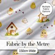 Cute Farm Chick Chicken Coop Arrows White Seamless Pattern Digital Print Fabric by the Metre UK Sewing Quilting Textile