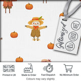 Cute Autumn Scarecrow Pumpkin Farm Theme Seamless Pattern Digital Print Fabric by the Metre UK Sewing Quilting Textile
