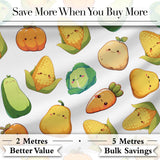 Cute Kawaii Vegetables Corn Carrot Cabbage Pumpkin Seamless Pattern Digital Print Fabric by the Metre UK Sewing Quilting Textile