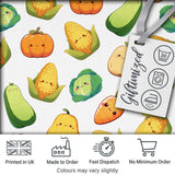 Cute Kawaii Vegetables Corn Carrot Cabbage Pumpkin Seamless Pattern Digital Print Fabric by the Metre UK Sewing Quilting Textile