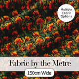 Elegant Vintage Floral Orange Green Classic Seamless Pattern Digital Print Fabric by the Metre UK Sewing Quilting Textile