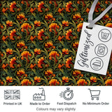 Elegant Vintage Floral Orange Green Classic Seamless Pattern Digital Print Fabric by the Metre UK Sewing Quilting Textile