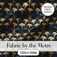 Art Deco Fan Floral Blue Gold Seamless Pattern Digital Print Fabric by the Metre UK Sewing Quilting Textile