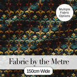 Luxury Teal Gold Ornate Damask Seamless Pattern Digital Print Fabric by the Metre UK Sewing Quilting Textile