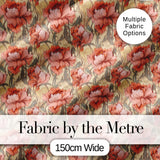 Vintage Pink Floral Bloom Classic Seamless Pattern Digital Print Fabric by the Metre UK Sewing Quilting Textile