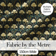 Elegant Gold Leaf Dark Floral Seamless Pattern Digital Print Fabric by the Metre UK Sewing Quilting Textile