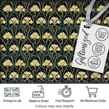 Elegant Gold Leaf Dark Floral Seamless Pattern Digital Print Fabric by the Metre UK Sewing Quilting Textile