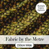 Muted Olive Cannabis Leaf Vintage Style Seamless Pattern Digital Print Fabric by the Metre UK Sewing Quilting Textile
