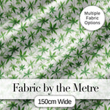 Soft Green Cannabis Leaf Watercolor on White Seamless Pattern Digital Print Fabric by the Metre UK Sewing Quilting Textile