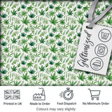 Botanical Mixed Green Leaves and Cannabis Seamless Pattern Digital Print Fabric by the Metre UK Sewing Quilting Textile