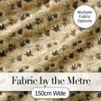 Vintage Beige and Brown Cannabis Leaf Seamless Pattern Digital Print Fabric by the Metre UK Sewing Quilting Textile