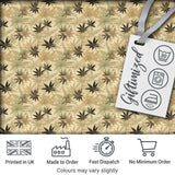 Vintage Beige and Brown Cannabis Leaf Seamless Pattern Digital Print Fabric by the Metre UK Sewing Quilting Textile
