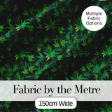 Deep Jungle Green Cannabis Foliage Dense Seamless Pattern Digital Print Fabric by the Metre UK Sewing Quilting Textile