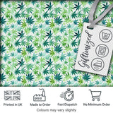 Light Green Blue Watercolor Cannabis Leaves Seamless Pattern Digital Print Fabric by the Metre UK Sewing Quilting Textile