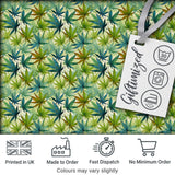 Soft Blue Green and Mustard Cannabis Leaves Seamless Pattern Digital Print Fabric by the Metre UK Sewing Quilting Textile