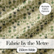 Faded Beige and Green Cannabis Leaf Vintage Seamless Pattern Digital Print Fabric by the Metre UK Sewing Quilting Textile
