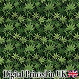 Deep Green Cannabis Jungle Foliage Seamless Pattern Digital Print Fabric by the Metre UK Sewing Quilting Textile