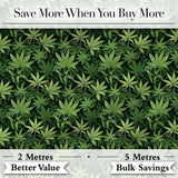 Deep Green Cannabis Jungle Foliage Seamless Pattern Digital Print Fabric by the Metre UK Sewing Quilting Textile