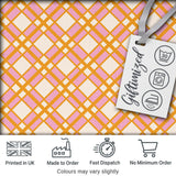 Layered Orange Pink Lattice Geometric Seamless Pattern Digital Print Fabric by the Metre UK Sewing Quilting Textile