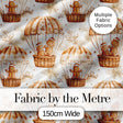 Cute Gingerbread Friends in Hot Air Balloons Vintage Style Seamless Pattern Digital Print Fabric by the Metre UK Sewing Quilting Textile