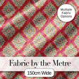 Elegant Ornamental Medallion Pattern on Pink Background Seamless Pattern Digital Print Fabric by the Metre UK Sewing Quilting Textile