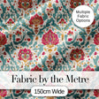Decorative Damask Floral Pattern with Teal and Pink Accents Seamless Pattern Digital Print Fabric by the Metre UK Sewing Quilting Textile