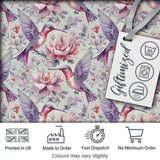 Vintage Style Hummingbird and Floral Garden Seamless Pattern Digital Print Fabric by the Metre UK Sewing Quilting Textile
