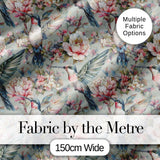 Vintage Hummingbird with Soft Floral Garden Seamless Pattern Digital Print Fabric by the Metre UK Sewing Quilting Textile