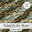 Vintage Ocean Waves Japanese Style Seamless Pattern Digital Print Fabric by the Metre UK Sewing Quilting Textile