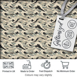 Vintage Neutral Japanese Wave Pattern Seamless Design Digital Print Fabric by the Metre UK Sewing Quilting Textile