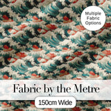 Detailed Japanese Wave Foam Pattern Seamless Design Digital Print Fabric by the Metre UK Sewing Quilting Textile