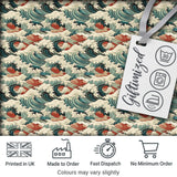 Detailed Japanese Wave Foam Pattern Seamless Design Digital Print Fabric by the Metre UK Sewing Quilting Textile