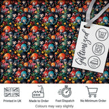 Colorful Anime Girls with Floral Garden Seamless Pattern Digital Print Fabric by the Metre UK Sewing Quilting Textile