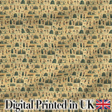 Egyptian Culture People Architecture Seamless Pattern Art Digital Print Fabric by the Metre UK Sewing Quilting Textile