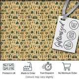 Egyptian Culture People Architecture Seamless Pattern Art Digital Print Fabric by the Metre UK Sewing Quilting Textile