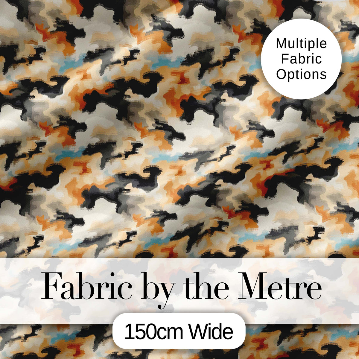 Neutral Desert Camouflage Abstract Seamless Pattern Digital Print Fabric by the Metre UK Sewing Quilting Textile