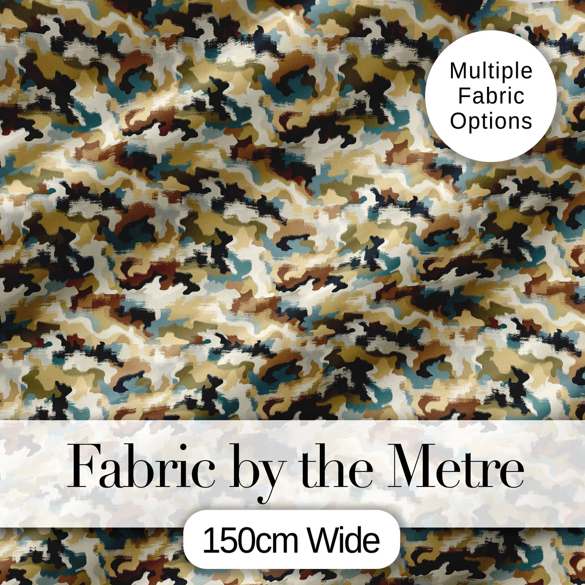 Classic Military Camouflage Green Brown Seamless Pattern Digital Print Fabric by the Metre UK Sewing Quilting Textile
