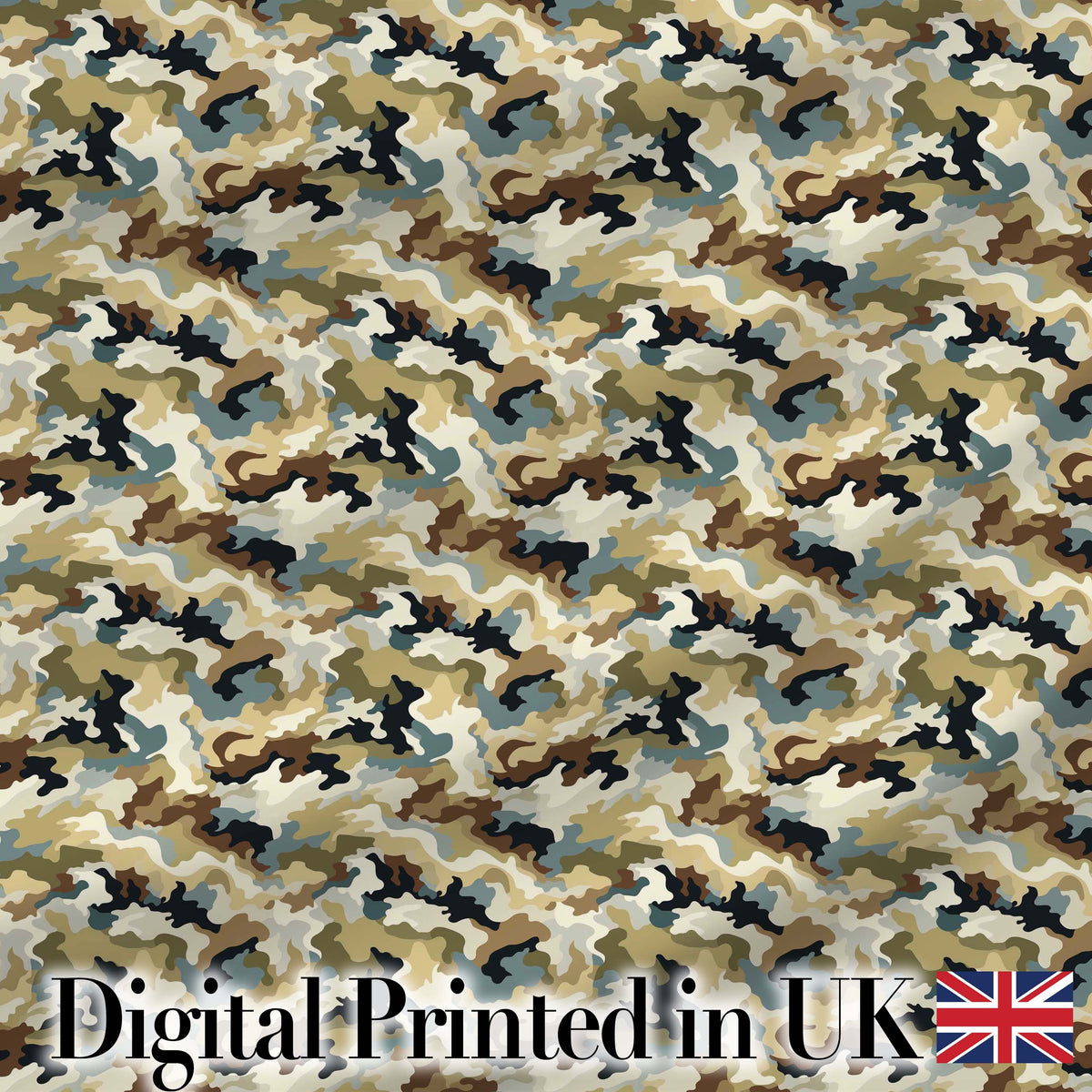 Classic Military Camouflage Green Brown Seamless Pattern Digital Print Fabric by the Metre UK Sewing Quilting Textile