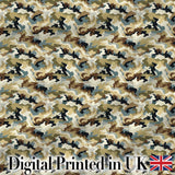 Classic Military Camouflage Green Brown Seamless Pattern Digital Print Fabric by the Metre UK Sewing Quilting Textile
