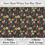 Colorful Parrot Birds Floral Jungle Seamless Pattern Digital Print Fabric by the Metre UK Sewing Quilting Textile